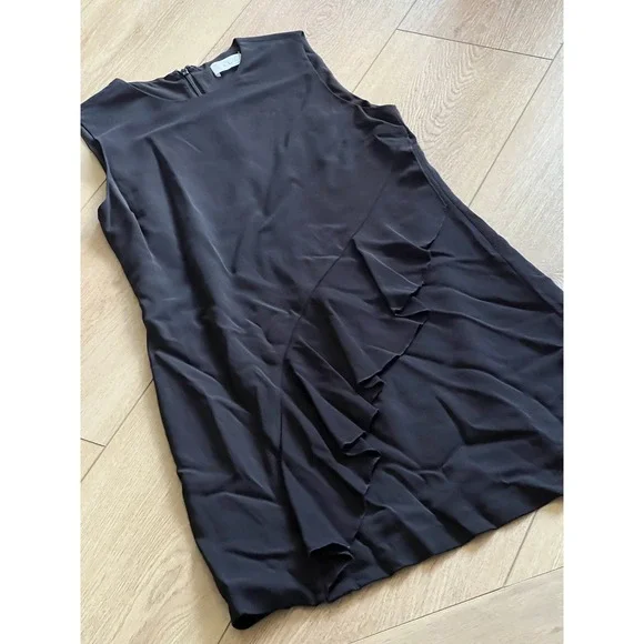 A.L.C. Sleeveless Ruffle‎ Front Dress Designer Mini Black - Picture 3 of 6